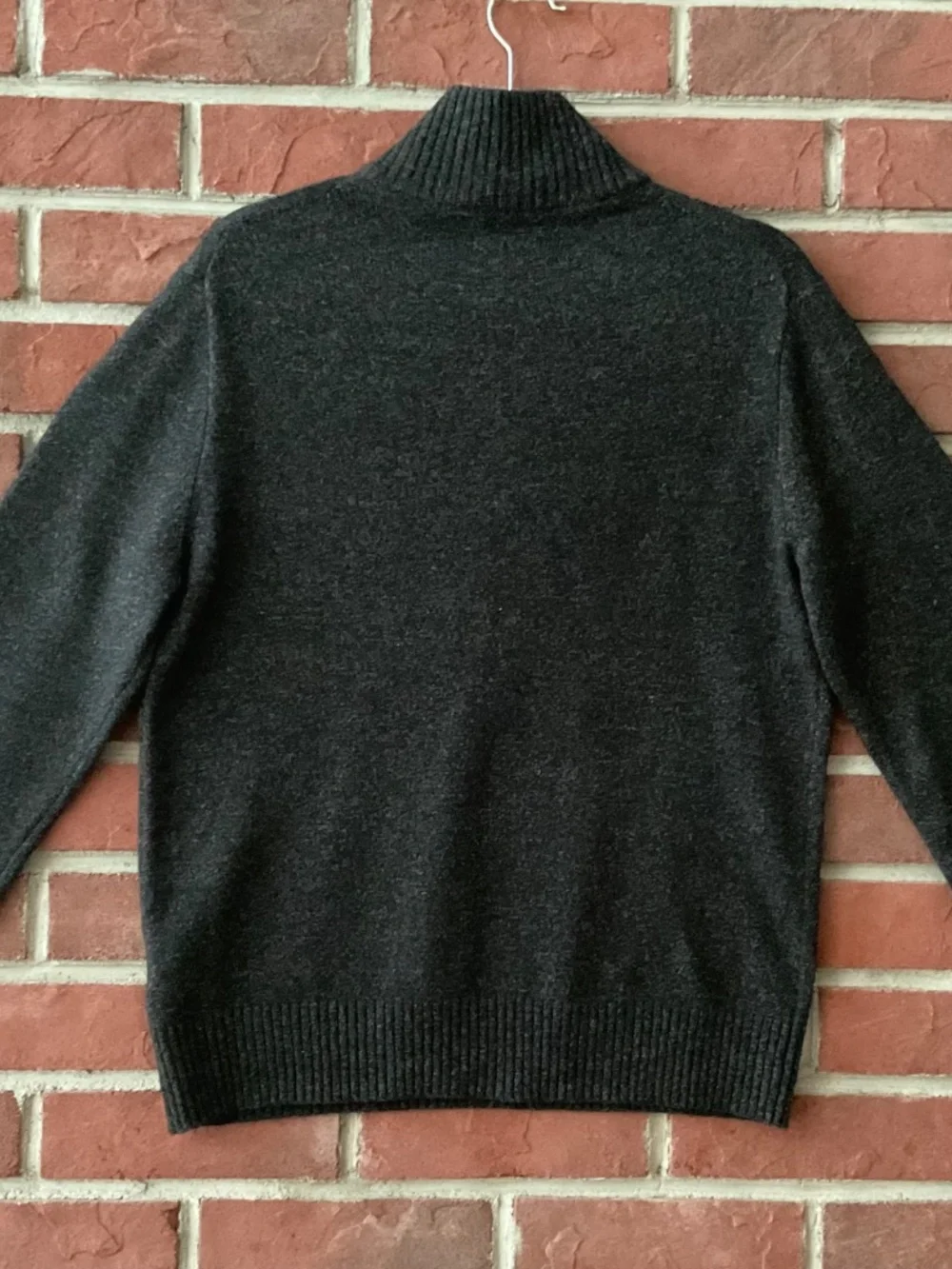 Rugged Merino Wool J.Crew Half-Zip Mockneck Black/Grey Men’s Sweater Size M NWOT